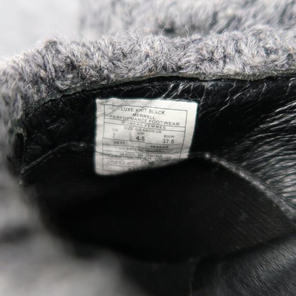 Merrell Shoes Womens 7 Clog Luxe Knit Black Leather Slip On Comfort Casual Studs - Picture 5 of 12